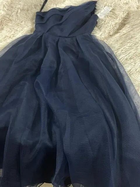 Customer photo review of Vintage Navy Blue Tea-Length Prom Dress