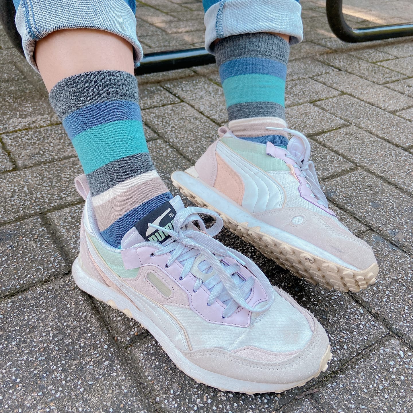 Customer photo review of Winterreindeer merino wool striped pattern 美麗諾羊毛襪