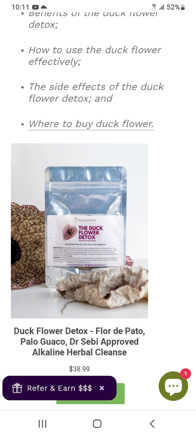 Customer photo review of Duck Flower Detox - Flor de Pato, Palo Guaco, Dr Sebi Approved Alkaline Herbal Cleanse