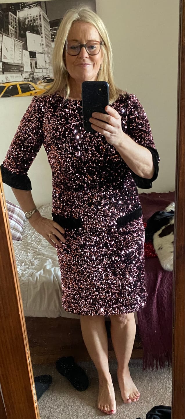 Customer photo review of Heavy Sequin Velvet Fabric
