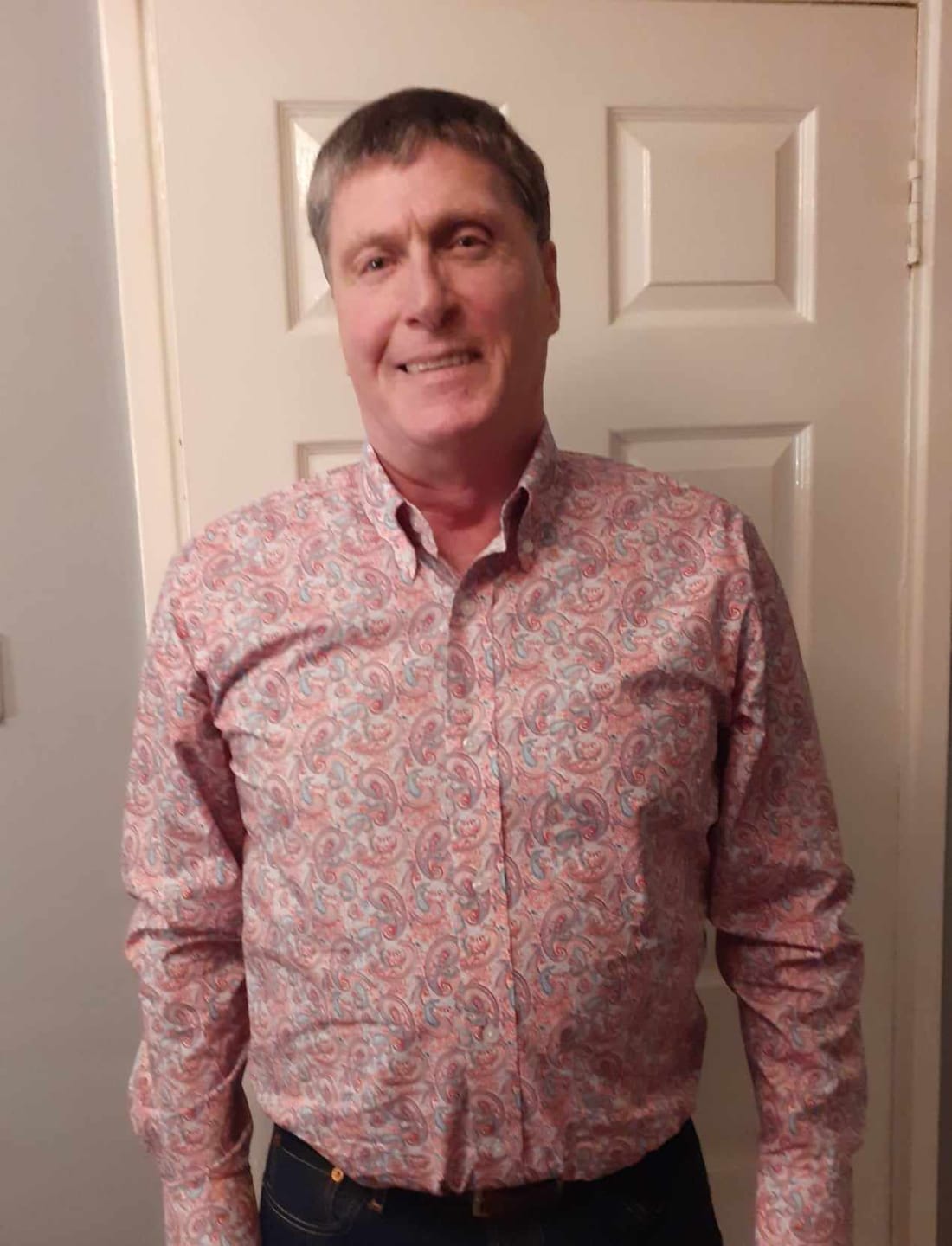 Customer photo review of Men's Red & Sky blue Paisley - PS-3