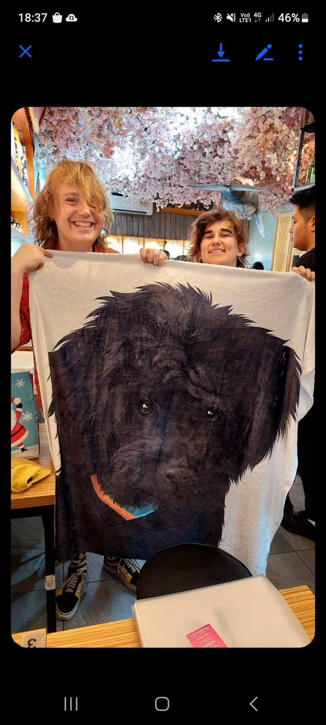 Customer photo review of Custom Pet Blankets