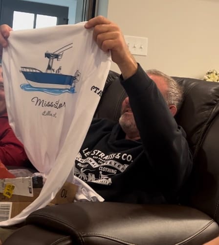 Customer photo review of Mens Captain & Crew Drifit Custom Boat Shirts - Long Sleeves