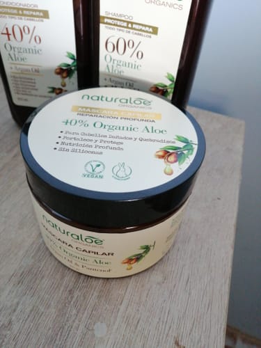 Customer photo review of Mascara Reparación Profunda Aloe & Argán Oil 300ml