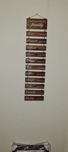 Customer photo review of Personalized Engraved Grandchildren Hanging Decorative Sign