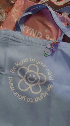 Customer photo review of Smile & Keychain Tote Bag