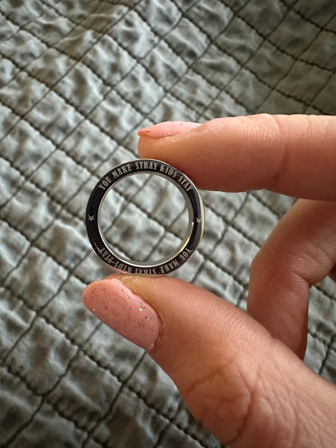 Customer photo review of Stray Kids matching ring collection