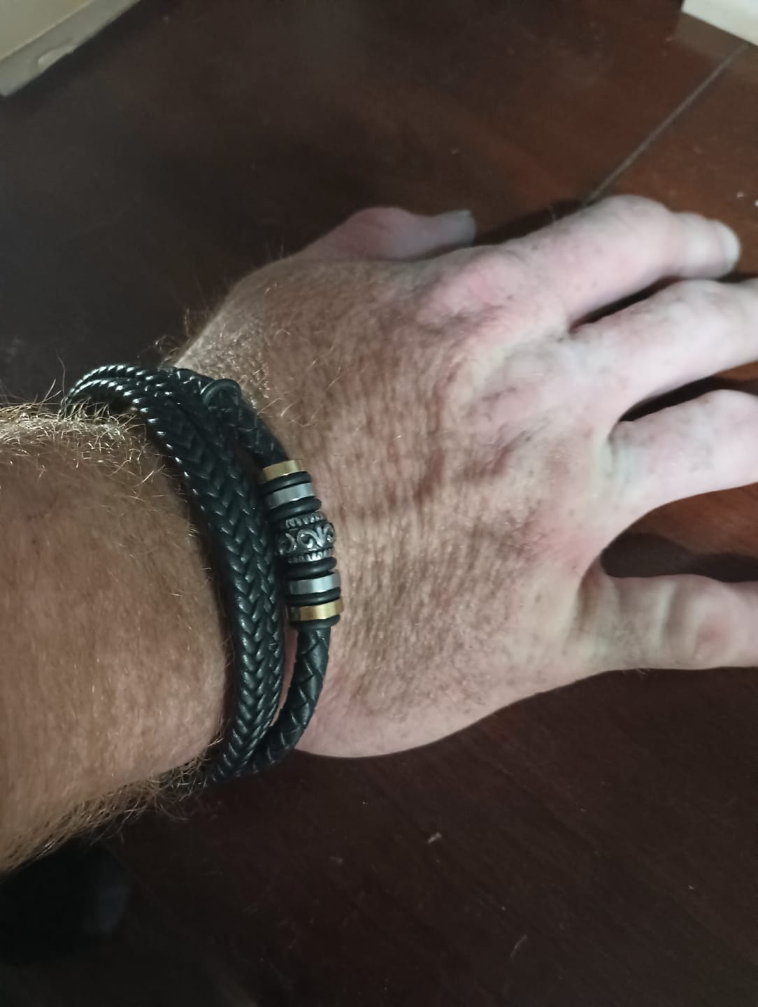 Customer photo review of To My Son | Love You Forever | Leather Braid Bracelet