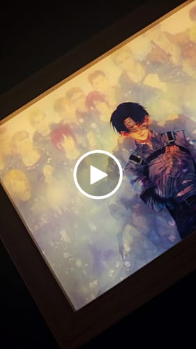 Customer video review of A O T Series LED Light Painting Anime Photo Frame Wall Art
