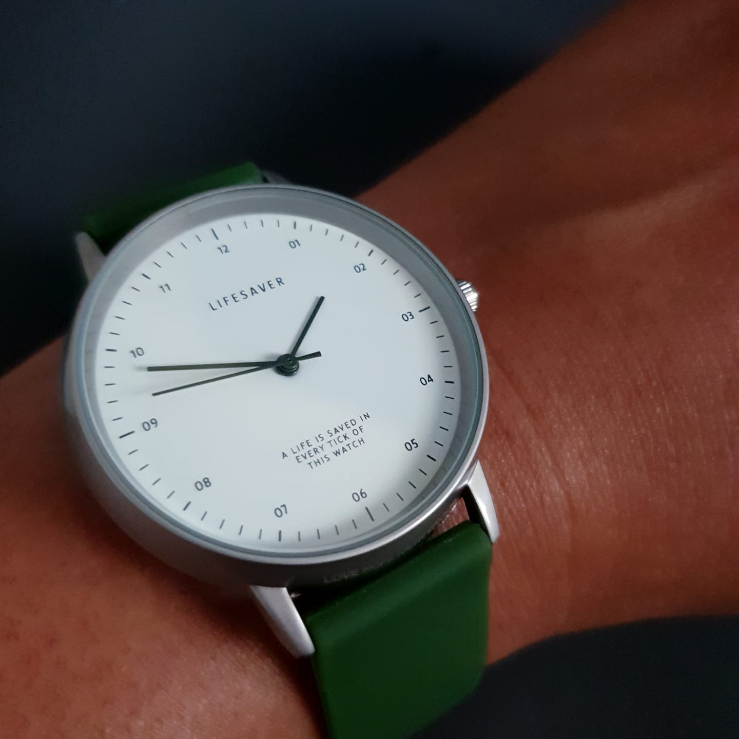 Customer photo review of Life Saver Watch 4.0 – Army Green