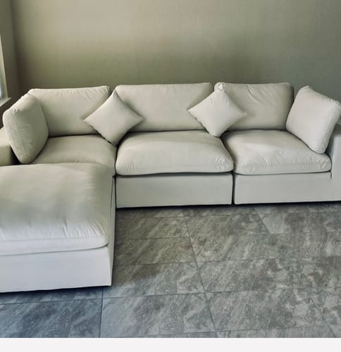 Customer photo review of SKY LINEN DELUXE PLUSH MODULAR 6 PIECE SECTIONAL