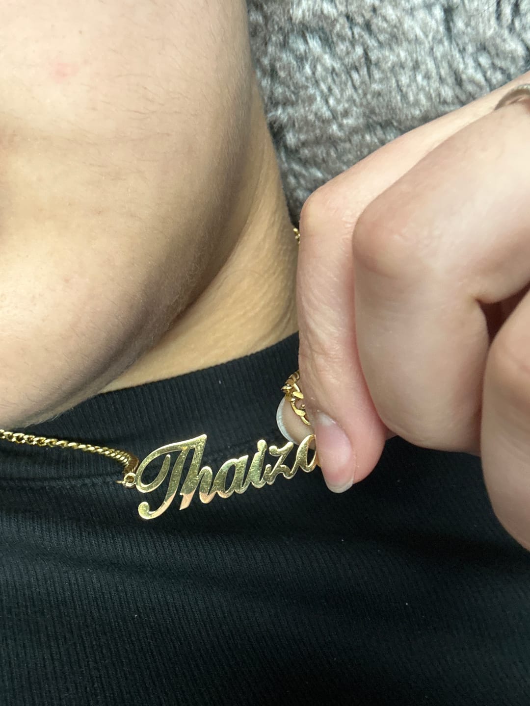 Customer photo review of LUX Name Necklace