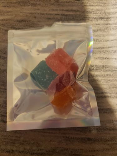 Customer photo review of Free THC Gummy Sample | 4-Pack Assorted Vegan THC Gummy Sample + FREE SHIPPING