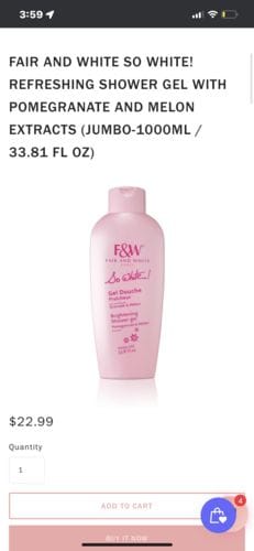 Customer photo review of Fair and White So White! Refreshing Shower Gel With Pomegranate And Melon Extracts (Jumbo-1000ml / 33.81 fl oz)