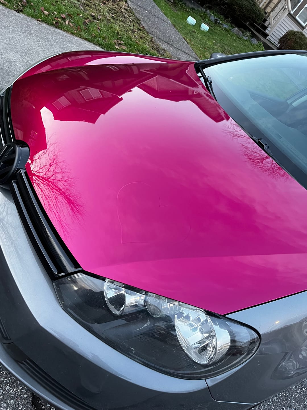Customer photo review of Glossy Metallic Rubellite Purple Vinyl Wrap