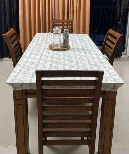 Customer photo review of DivineTrendz Exclusive - Cream leaves Elastic Table Cover