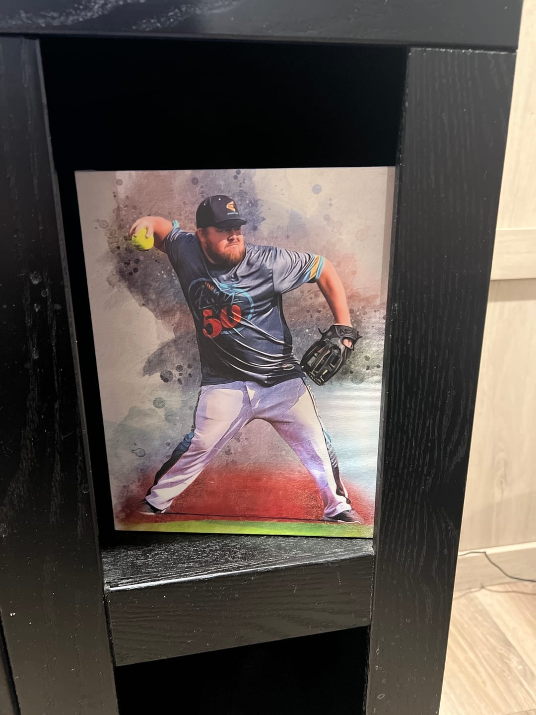 Customer photo review of Personalized baseball photo Painting