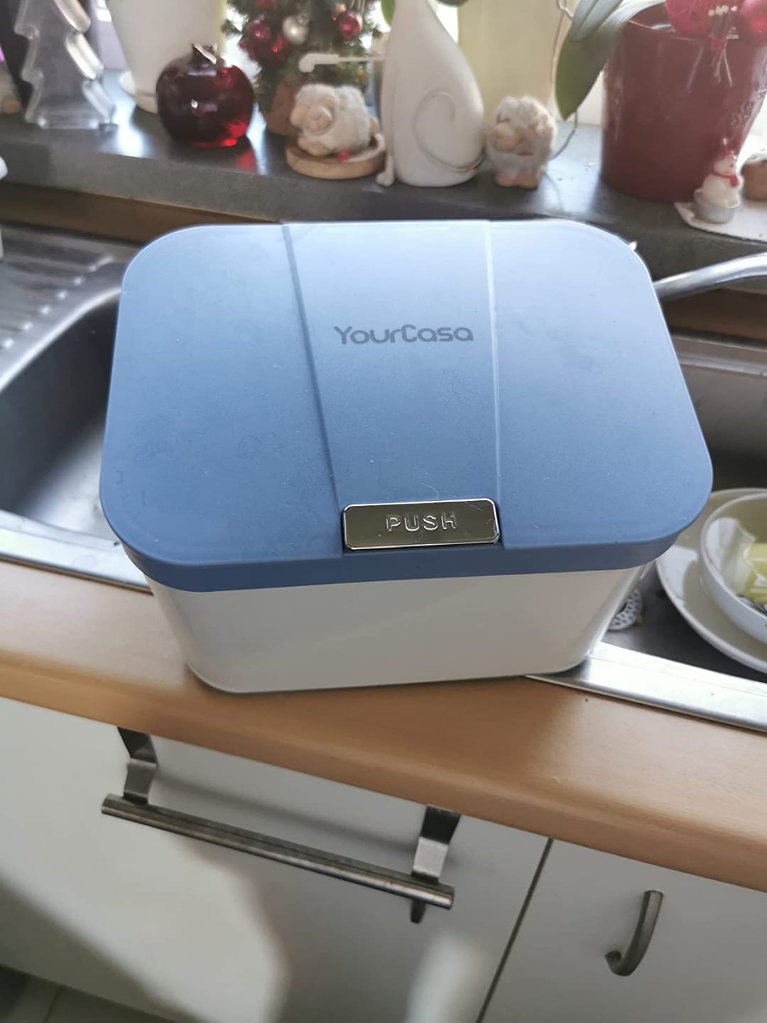 Customer photo review of YourCasa® Edelstahl Komposteimer - 4,3L - für alltäglichen Biomüll in der Küche - Spülmschinenfester Inneneinsatz - geruchsdicht & abwaschbar - Bio Mülleimer mit Deckel Biomülleimer Küche
