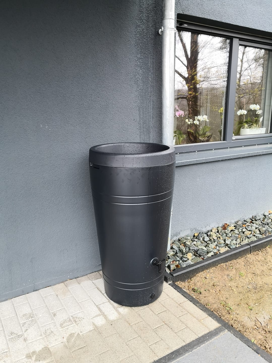 Customer photo review of YourCasa Regentonne 230 Liter [Decore Design] Regenfass Frostsicher aus Kunststoff - Regenwassertonne mit Wasserhahn
