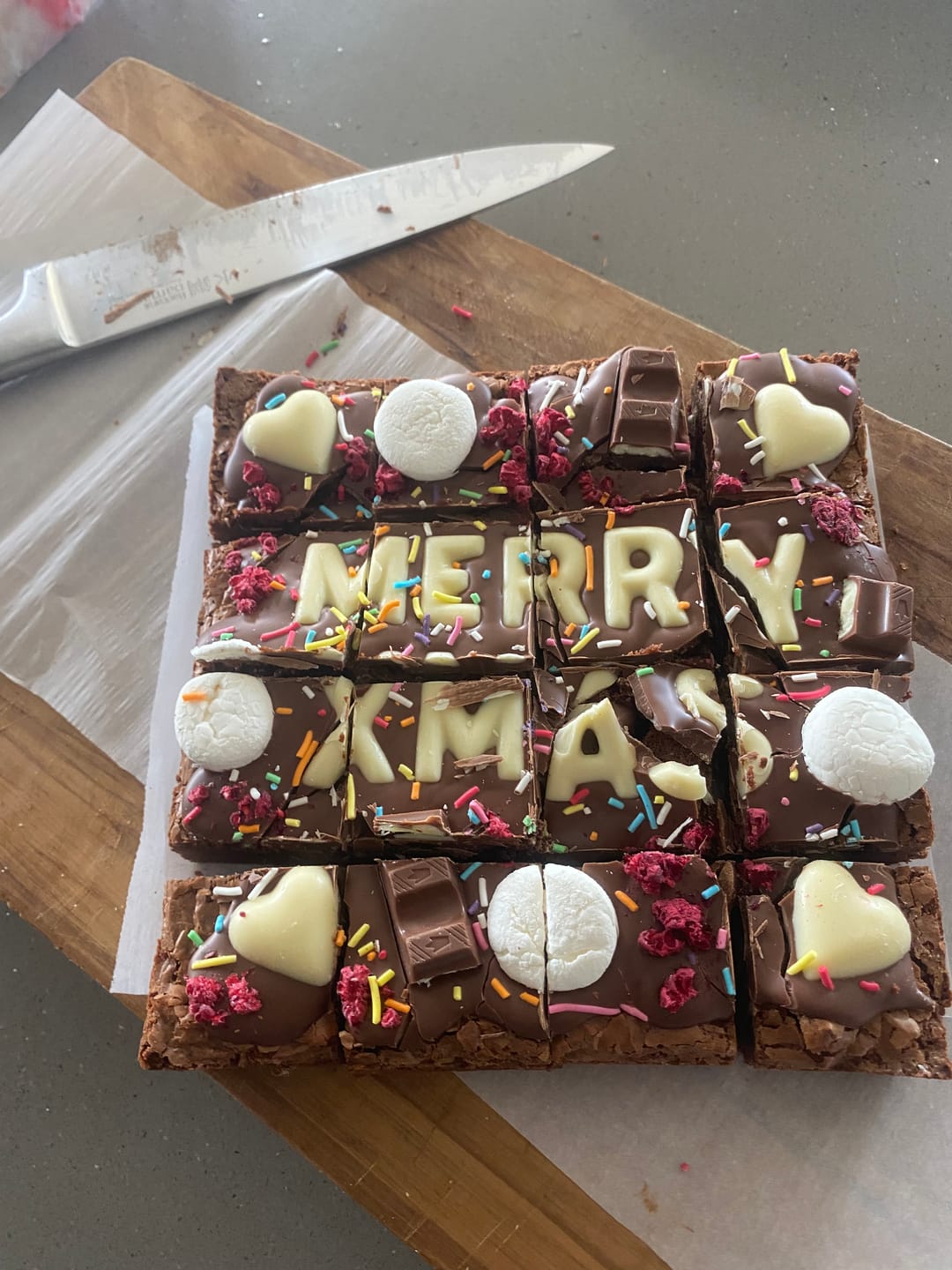Customer photo review of Gluten free custom message brownie