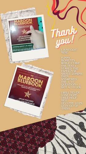 Customer photo review of The Maroon Bluebook - ULTIMATE Updated UPCAT 2024 Reviewer
