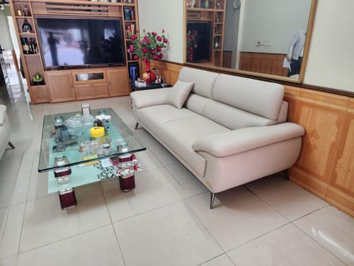 Customer photo review of PERRY - Sofa văng da 2 chỗ tựa gật gù