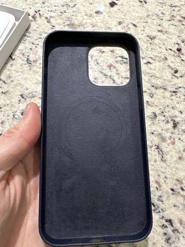Customer photo review of iPhone 14 Leather Case with MagSafe