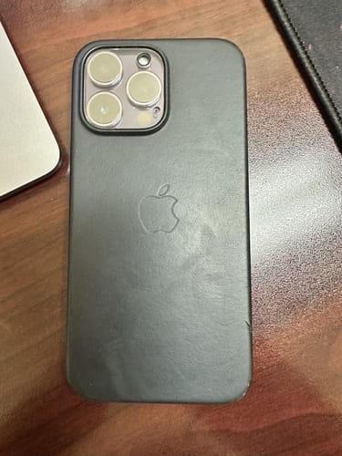 Customer photo review of iPhone 14 Leather Case with MagSafe