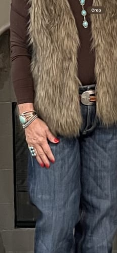 Customer photo review of Navajo Turquoise & Sterling Silver Cuff Bracelet by Wydell Billie