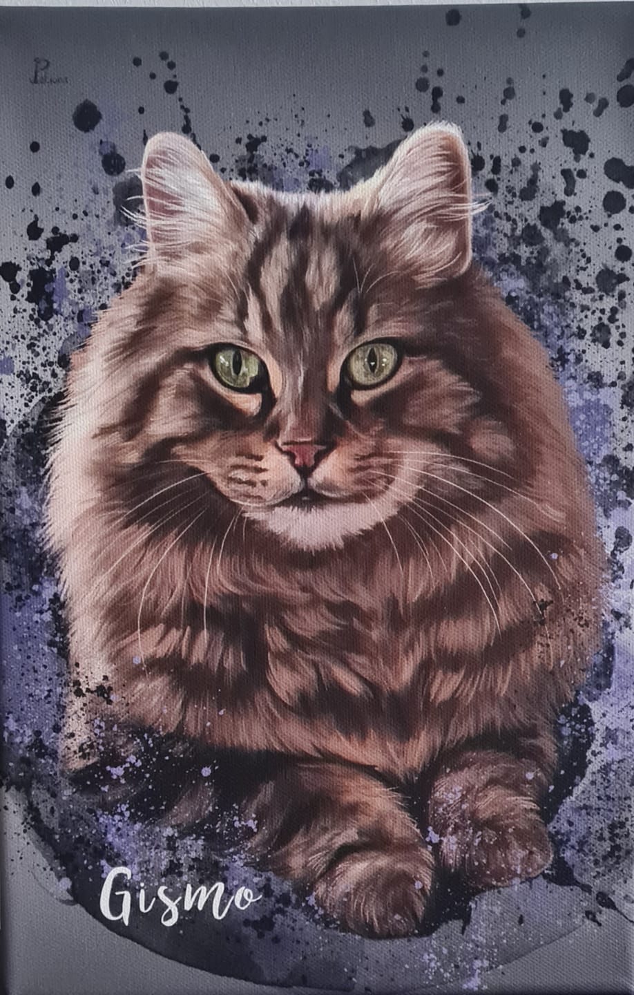 Customer photo review of Handgemaltes Haustierportrait auf Premium Leinwand im Ink Stil