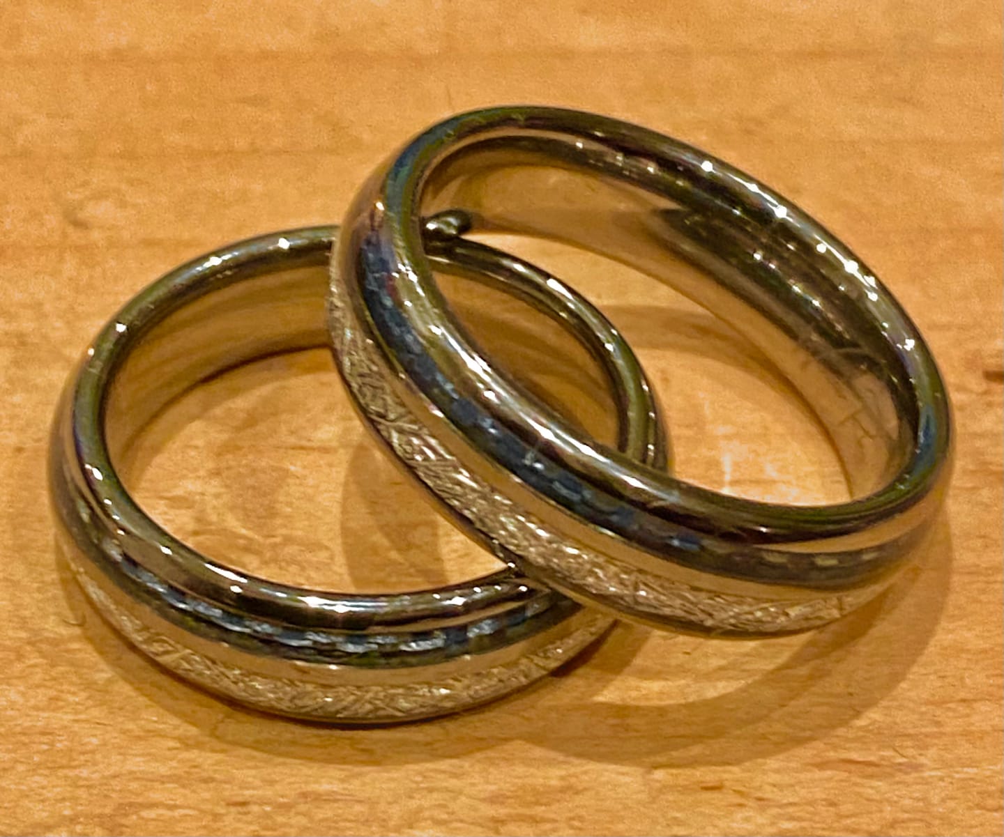 Customer photo review of The Steely Blue Wonder Ring Set