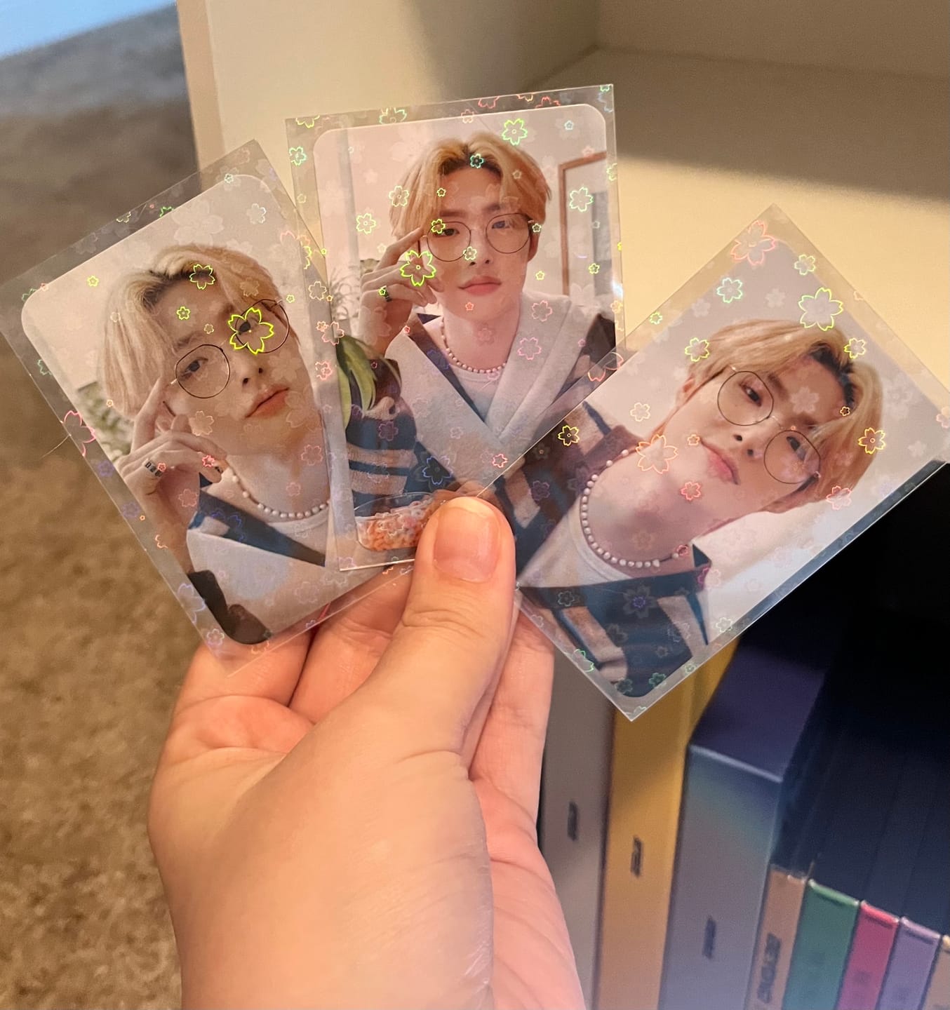 Customer photo review of PREMIUM HOLOGRAPHIC PHOTOCARD SLEEVES - SAKURA VERSION