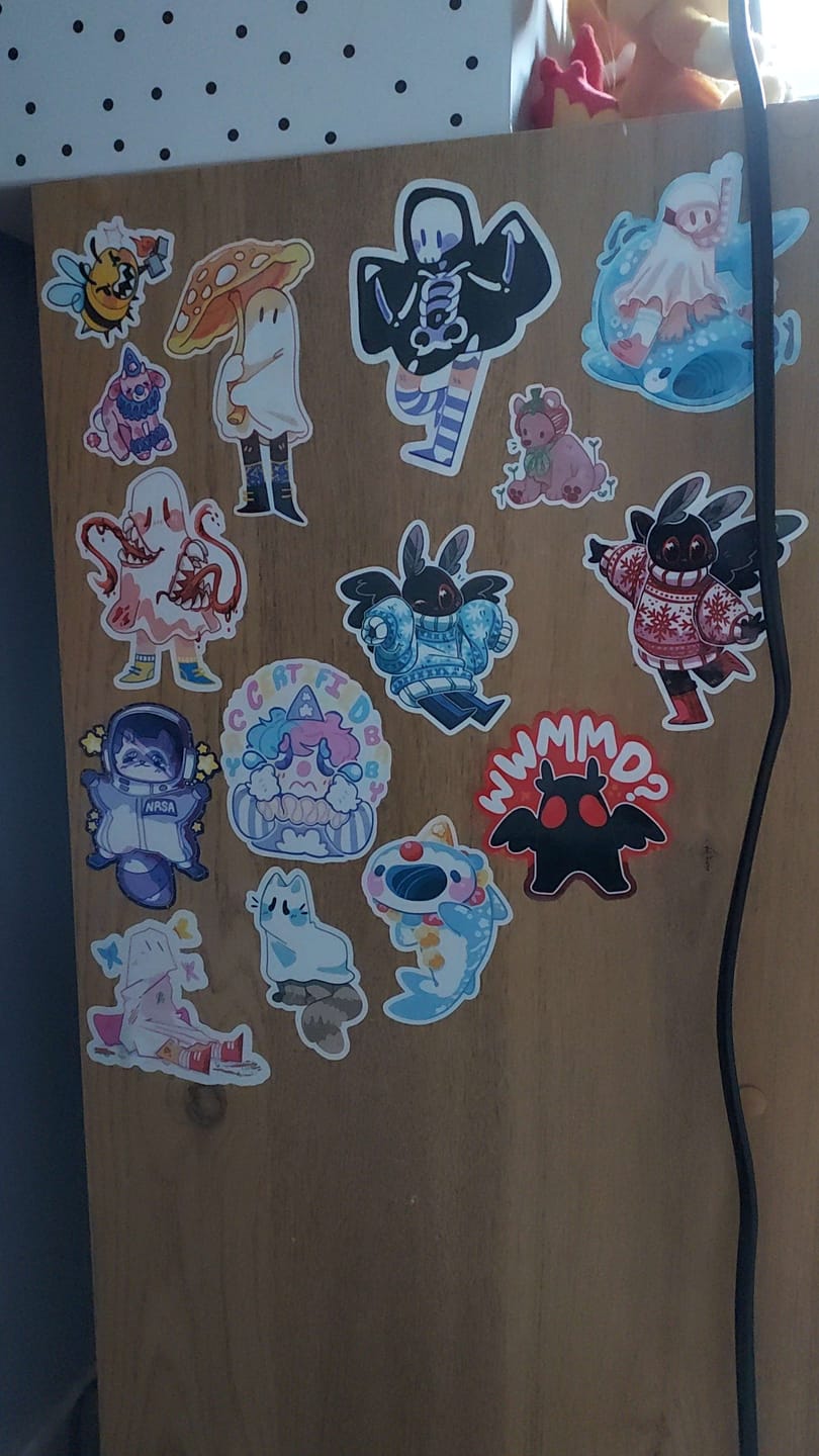 Customer photo review of Clown Shark Stickers