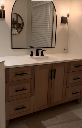 Customer photo review of Bridgeport 60" White Oak Bathroom Vanity