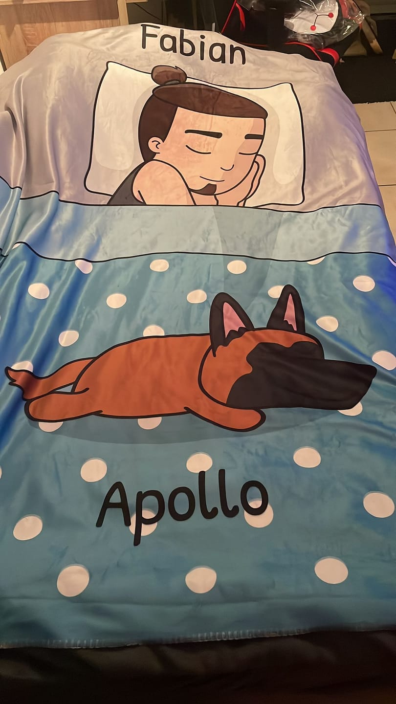 Customer photo review of Kuschelzeit mit Fellnasen Single - Individuelle Decke