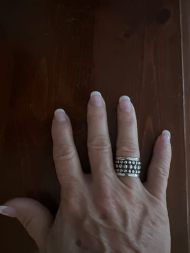 Customer photo review of Handmade Sterling Silver Ball Cigar Band Ring