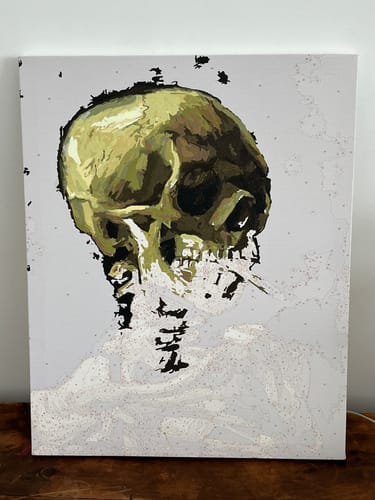 Customer photo review of Van Gogh’s Skeleton Smoking - Paint by Numbers