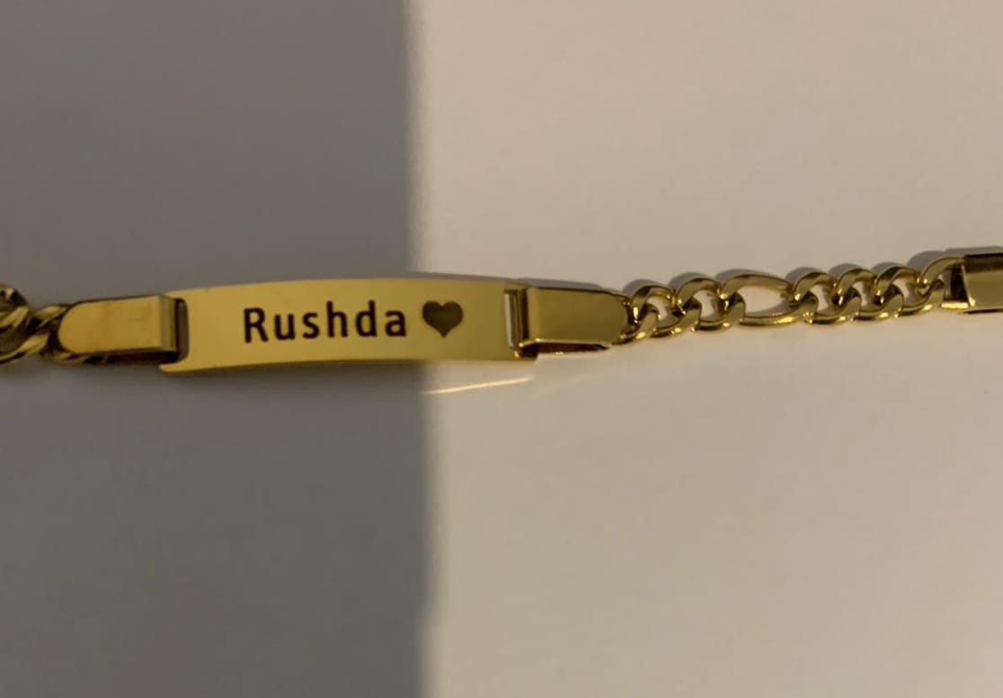Customer photo review of Baby Name Bracelet