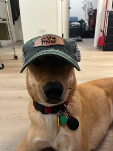 Customer photo review of Custom Leather Patch Legacy Trucker Hat