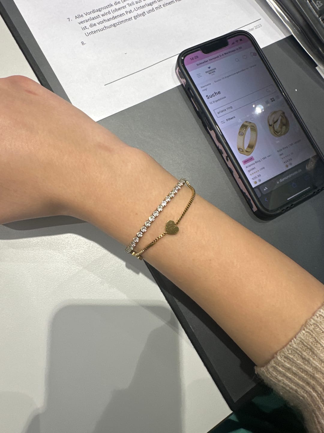 Customer photo review of Lovely Tennis Armband | 18K vergoldet