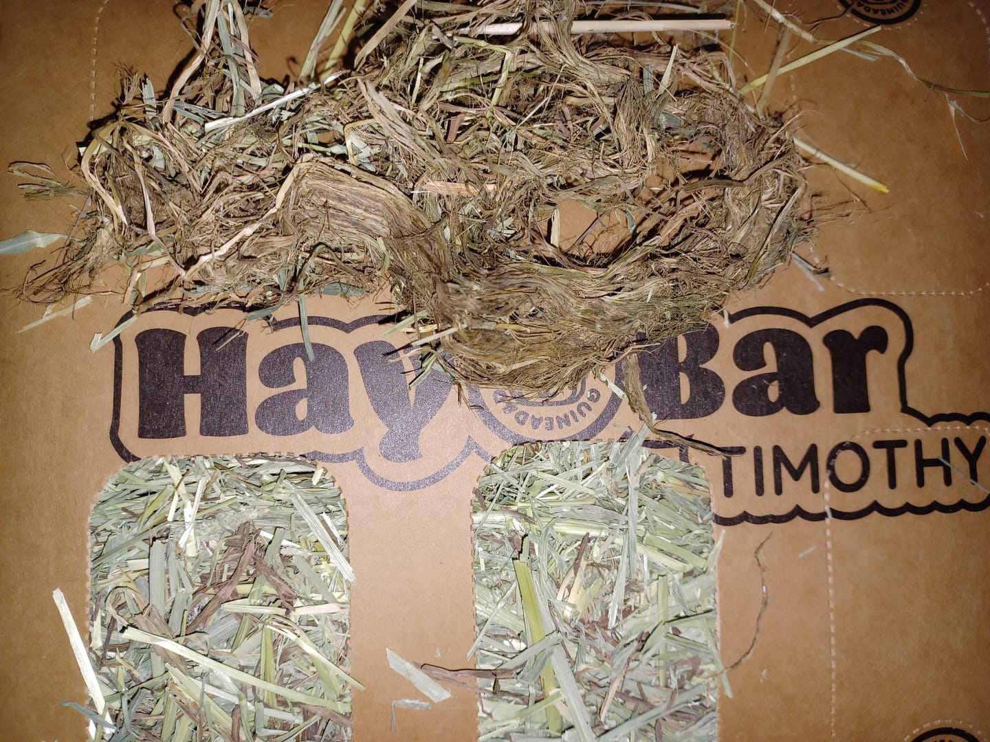 Customer photo review of Subscription Timothy Hay Bar for Guinea Pigs (5 Pack)