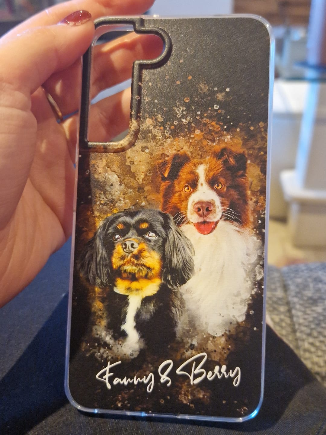 Customer photo review of Personalisierte Portrait Handyhülle – Aquarell Stil