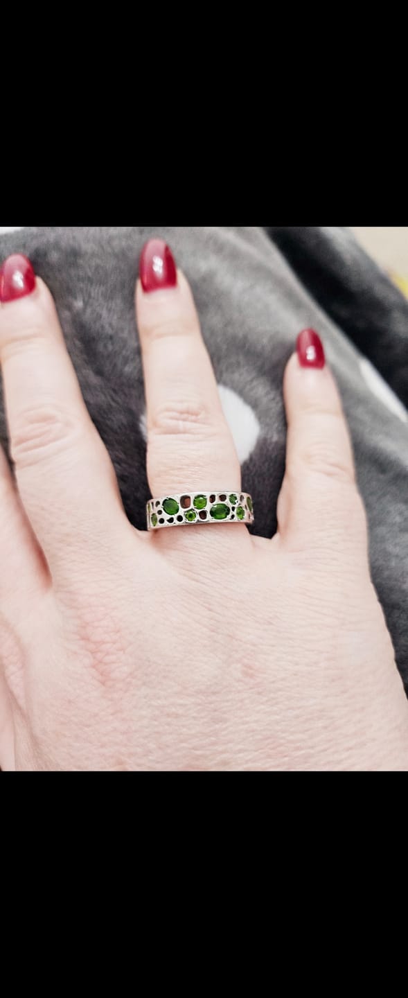 Customer photo review of Diopside Lattice Band Ring
