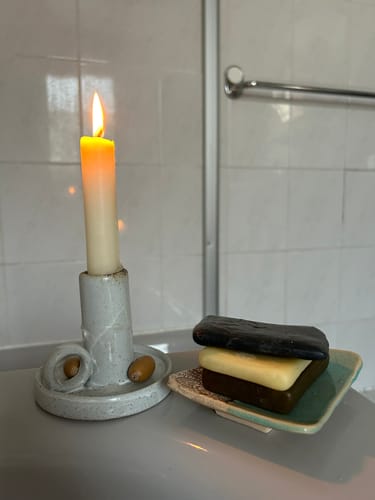 Customer photo review of Seifenschale aus Naturton (Türkis)