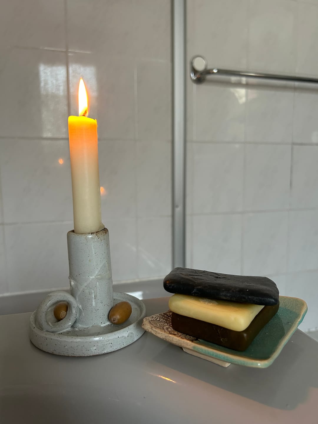 Customer photo review of Seifenschale aus Naturton (Türkis)