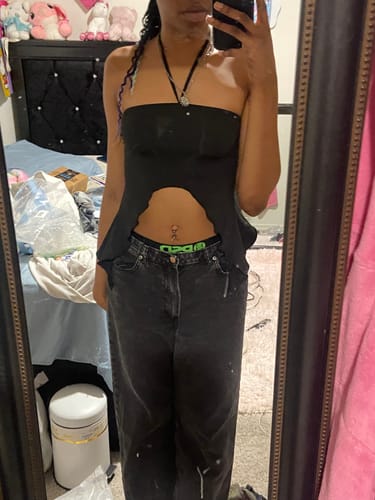 Customer photo review of Ruffled halter top - Final Sale goth Alternative Darkwave Fashion goth Emo Darkwave Fashion