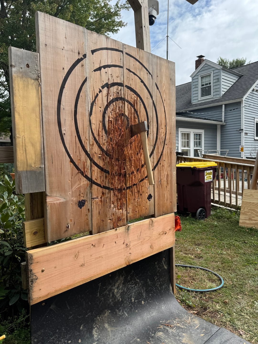 Customer photo review of Axe Throwing Target Builder Kit (Refillable Markers + Stencil)