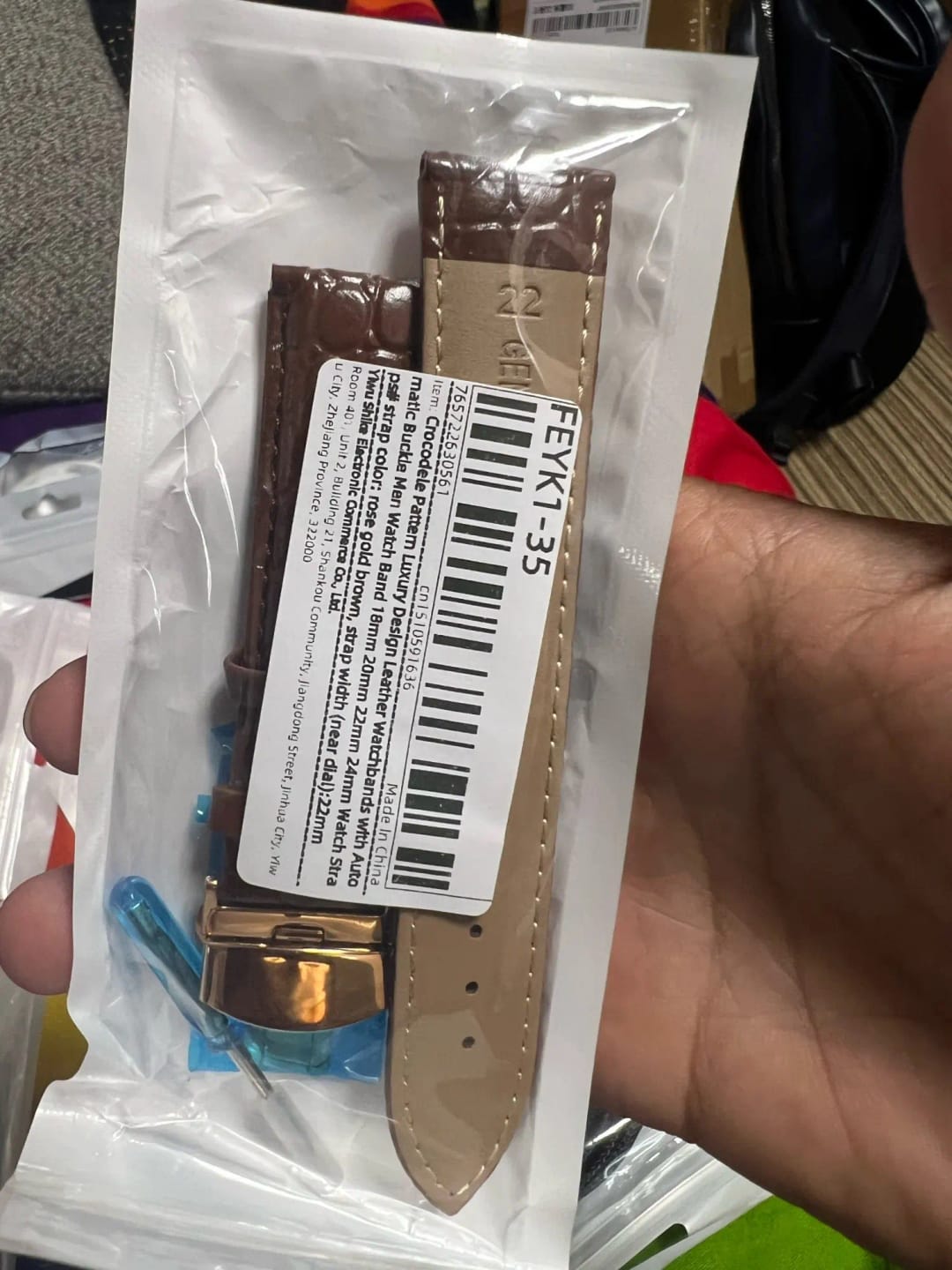 Customer photo review of Samsung Galaxy Watch Crocodile Leather Band
