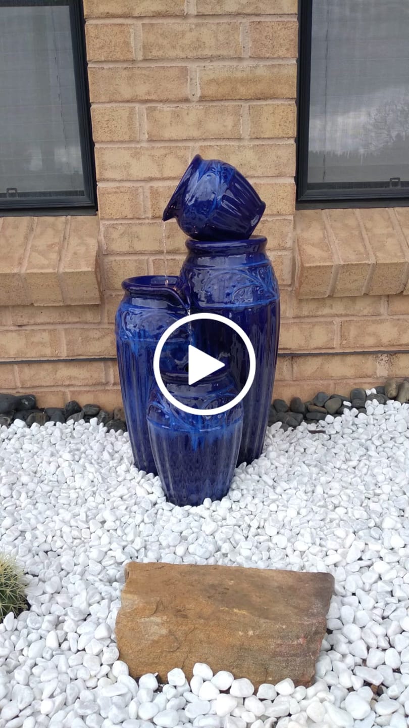 Customer video review of Cora 3-Tier Ceramic Pots Water Feature - Perfect for Outdoors