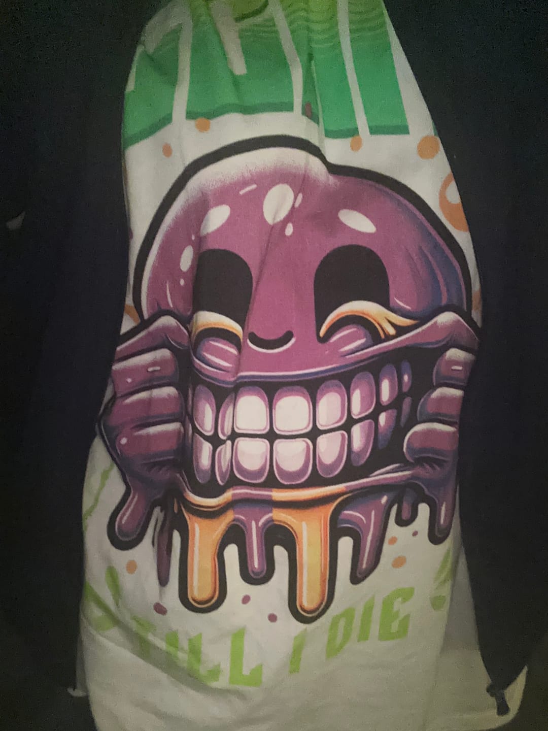 Customer photo review of Techno till I die" Oversized Rave Shirt (Frontprint)